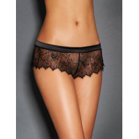 Кружевные трусики Star Night с вырезом сзади и атласным бантом, чёрные, XS-S