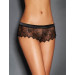 Мереживні трусики StarNight з вирізом ззаду та атласним бантом, чорні, XS-S