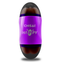 Мастурбатор Вагина и Анус Chisа Portable Happy Cup с вибрацией, бежевый