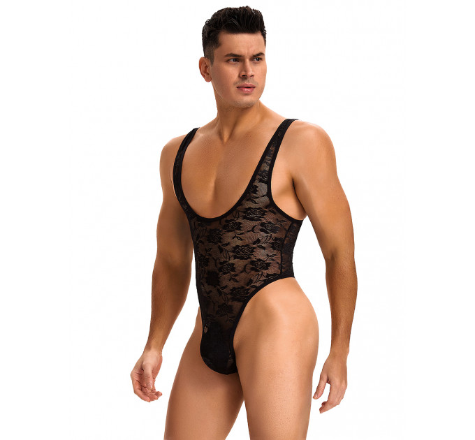 Чоловіче мереживне боді Star Night, чорне, XL