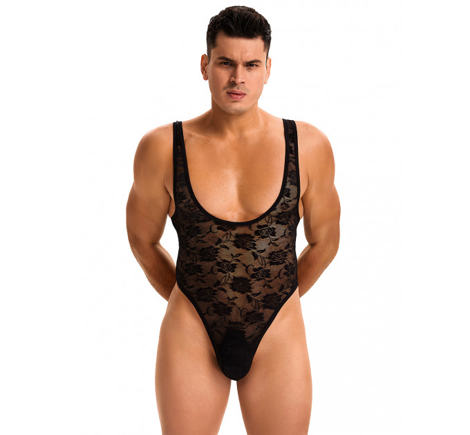 Чоловіче мереживне боді Star Night, чорне, XL