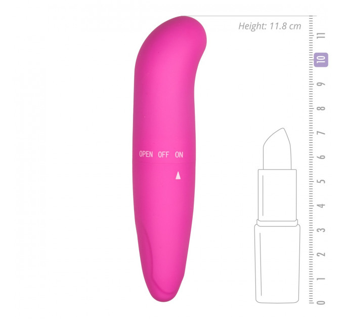 Мини-вибратор для точки G Easytoys, розовый, 12 х 2.5 см