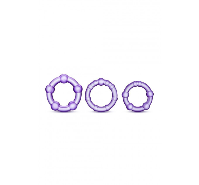 Набор эрекционных колец STAY HARD BEADED PURPLE
