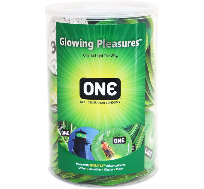 Набор флуоренцетных презервативов ONE Glowing Pleasures (светятся в темноте) 100 шт