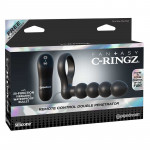 Насадка для двойного проникновения Pipedream C-Ringz Remote Control Double Penetrator Dildo, Black