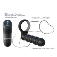 Насадка для двойного проникновения Pipedream C-Ringz Remote Control Double Penetrator Dildo, Black