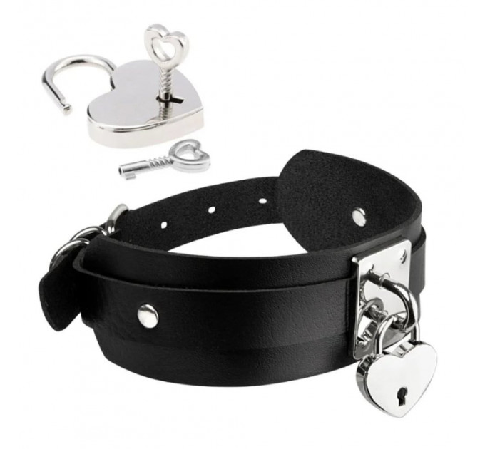 Ошейник Kinky Diva Collar Мe! с замочком и ключиком, черный