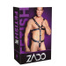 Портупея кожаная мужская ZADO FETISH с декоративными соединительными кольцами, черная, S-L