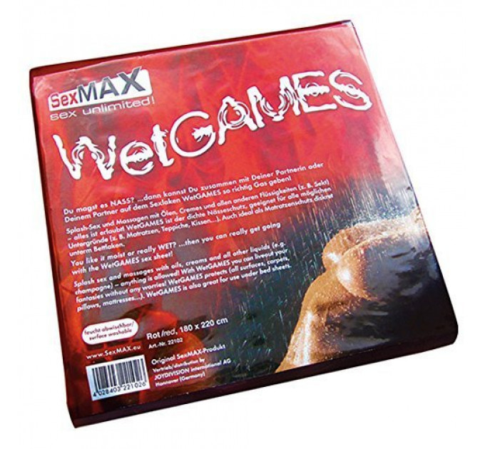 Простынь для массажа BDSM-Sex MAX WetGAMES Sex sheet, 180 x 220 cm, red