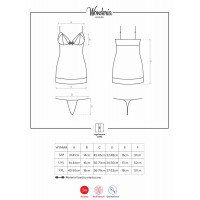 Сорочка Obsessive Wonderia в комплекте трусики-стринги, черный, L/XL