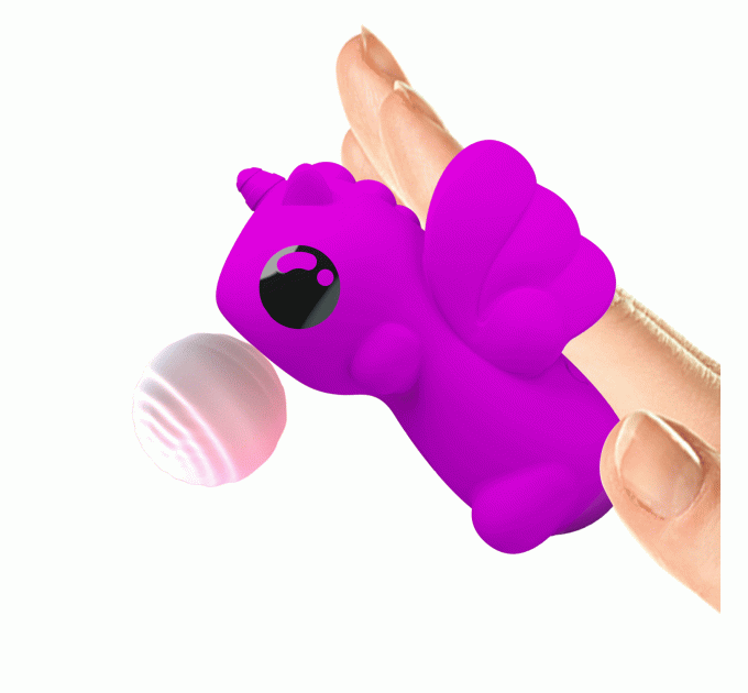 Стимулятор для клітора Pretty Love Magic Unicorn на палець, фуксія, 7.5 см