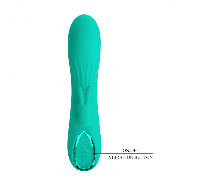 Вібратор-кролик PRETTY LOVE DJ Stick бірюзовий, 12.7 х 2.7 см