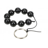 F61315 Анальные бусы из черного закаленного стекла