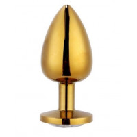 Анальная пробка Gold Metal Heart Red, S