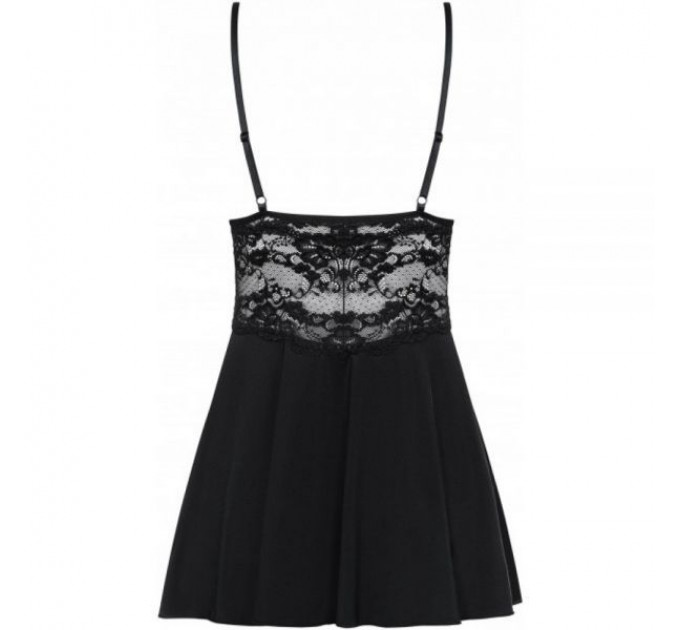 Бебидолл Obsessive 810-BAB-1 babydoll & thong black XXL