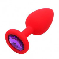 Анальная пробка Red Silicone Dark Violet, M
