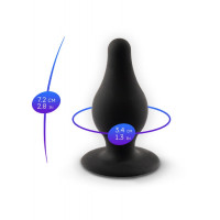 Анальна пробка термореактивна Silexd Plug Model 2 конічної форми, чорна, S