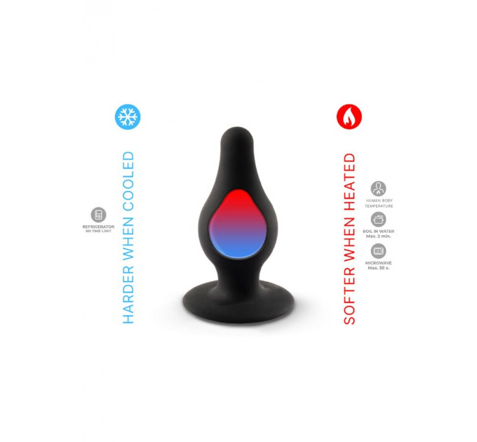 Анальная пробка термореактивная Silexd Plug Model 2 конической формы, черная, S