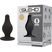 Анальная пробка термореактивная Silexd Plug Model 2 конической формы, черная, S