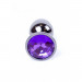 Анальная пробка с камнем Plug-Jewellery Dark Silver PLUG- Purple размер S