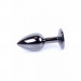 Анальная пробка с камнем Plug-Jewellery Dark Silver PLUG- Purple размер S