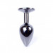 Анальная пробка с камнем Plug-Jewellery Dark Silver PLUG- Purple размер S