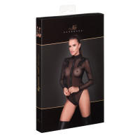 Боди гипюр F221 Noir Handmade XL