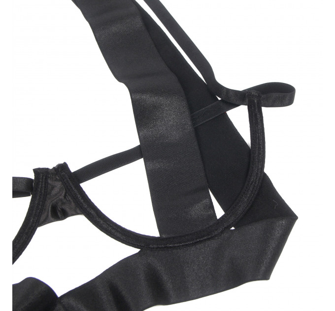 Боді з вирізами Star Night з ремінцями, чорне, XS-S