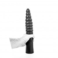 Великий фалоімітатор із рельєфом All Black AB20 чорний, 34 см
