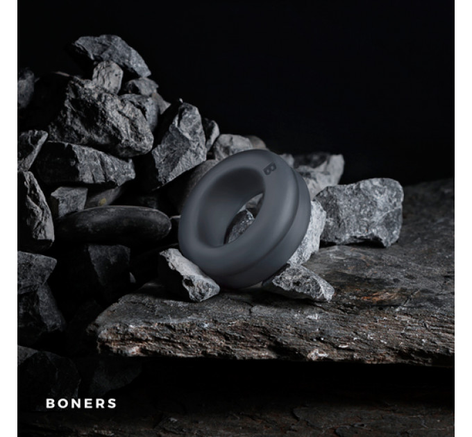 Эрекционное кольцо из силикона Boners Diamond, серое
