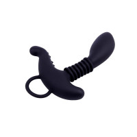 Cтимулятор простаты с дополнительным отростком Chisa Black Mont Booty Exciter и колечком-держателем