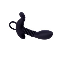 Cтимулятор простаты с дополнительным отростком Chisa Black Mont Booty Exciter и колечком-держателем