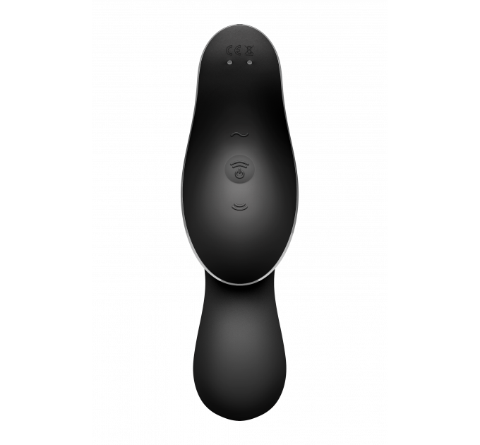 Подвійний вібратор із вакуумною стимуляцією SATISFYER CURVY TRINITY 2 BLACK