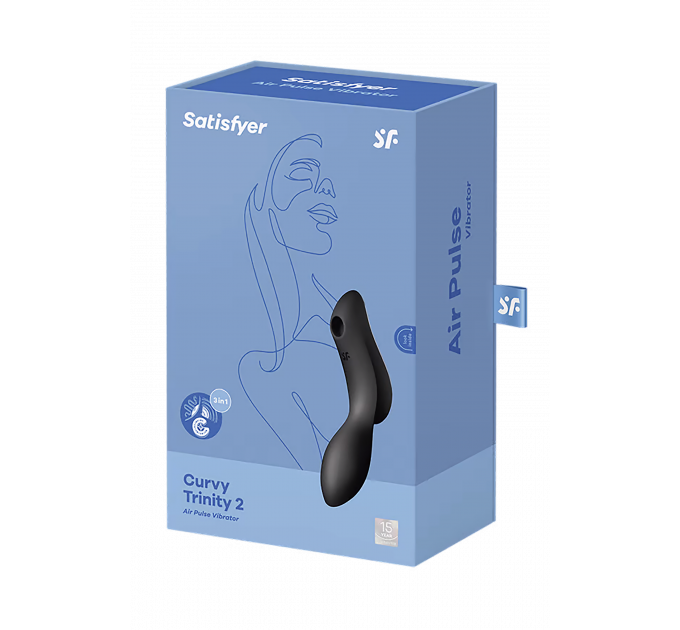 Подвійний вібратор із вакуумною стимуляцією SATISFYER CURVY TRINITY 2 BLACK