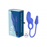 Эрекционное кольцо с анальным плагом Chisa Kissen Dally вибрирующее, синее