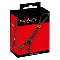 Эрекционное лассо Bad Kitty cock & ball loop, черное