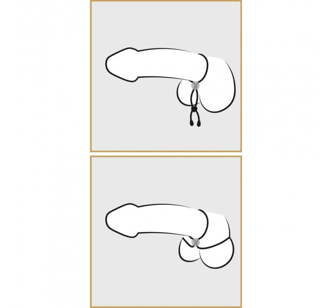 Эрекционное лассо Bad Kitty cock & ball loop, черное
