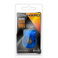 Эрекционное кольцо Stay Hard синего цвета