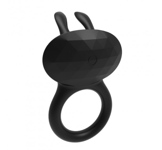 Эрекционное виброкольцо Every Night Toys Diamond The Duke с ушками для клитора, черное
