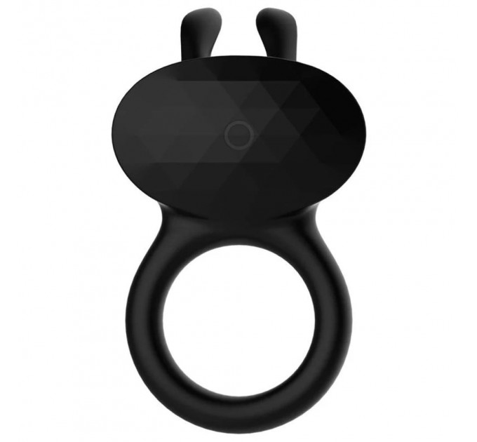 Эрекционное виброкольцо Every Night Toys Diamond The Duke с ушками для клитора, черное