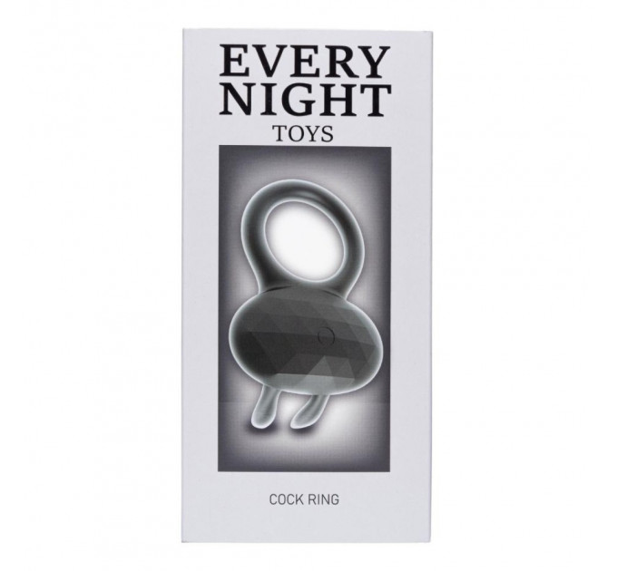 Эрекционное виброкольцо Every Night Toys Diamond The Duke с ушками для клитора, черное