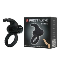 Эрекционное виброкольцо Pretty Love, черное, силикон