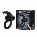 Ерекційне віброкільце Pretty Love, чорне, силікон