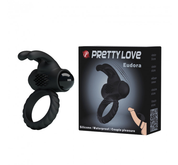 Ерекційне віброкільце Pretty Love, чорне, силікон