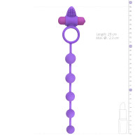 Эрекционное кольцо Triple Pleasure с анальной цепочкой, фиолетовое
