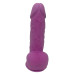 Фаллоимитатор термопластичный с мошонкой Dream Toys Real Love на присоске, фиолетовый