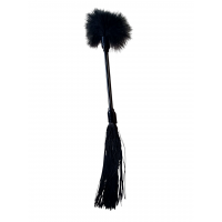 Флоггер с тиклером DS Fetish , черный, 50 см