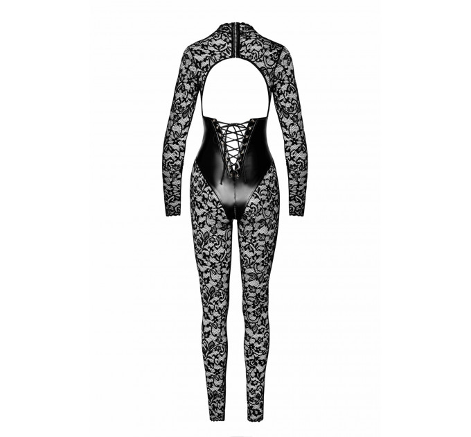 Комбинезон кружевной Enigma F299 Noir Handmade, с молнией, черный, размер S
