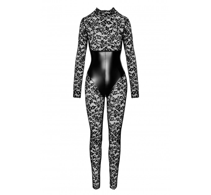 Комбинезон кружевной Enigma F299 Noir Handmade, с молнией, черный, размер S