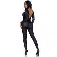 Комбінезон сексуальний Leg Avenue Sheer Rhinestone, S, зі стразами, чорний